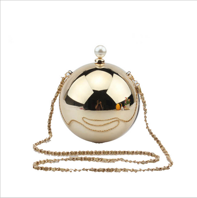 Fashion Round Pearl Ball Bag Pearl Switch Head Acrylic clutch bag