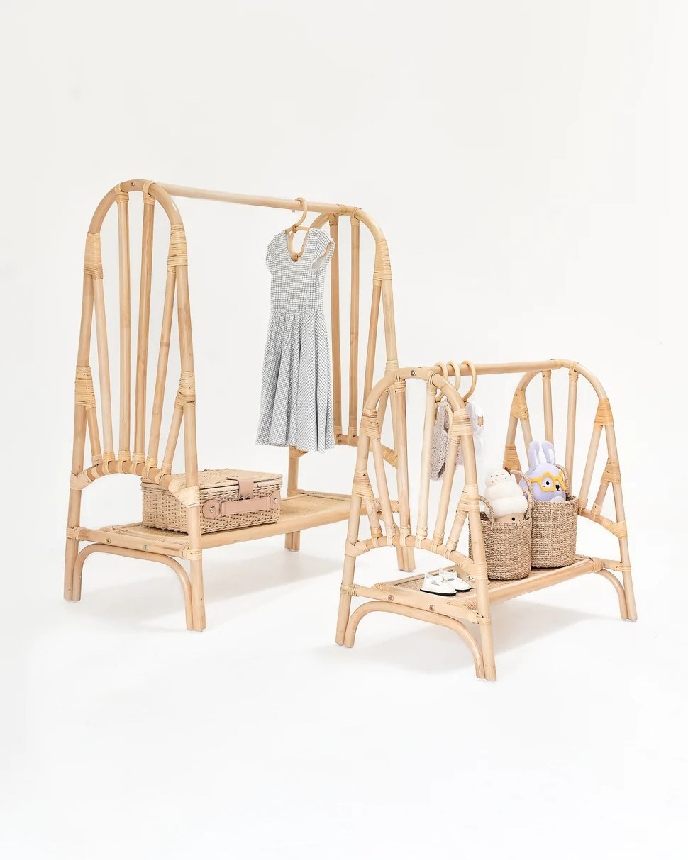 mini children's clothing rack rattan kid clothes rack home kid furniture Crafted of natural rattan from Vietnam