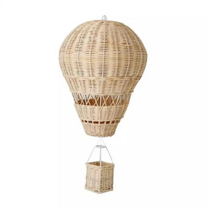 Rattan Wicker Hot Air Balloon Wall Decoration for Nursery and Kids Room