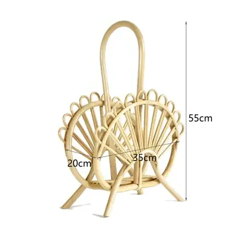 Rattan small handmade magazine rack hand  decoration for your home