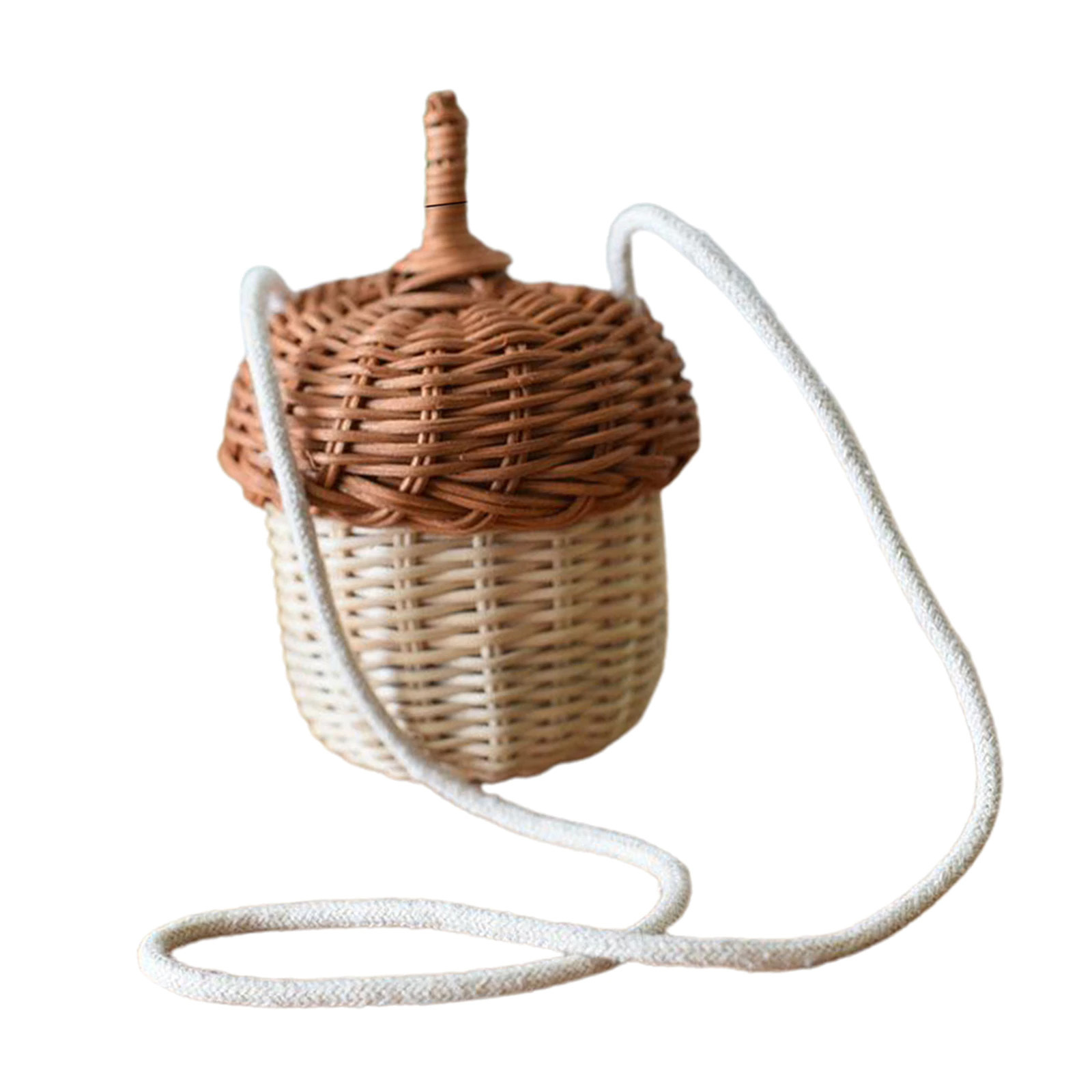 Handwoven round rattan bucket bag  from Vietnam