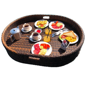 Rattan serving tray - rattan floating shelves breakfast from Vietnam