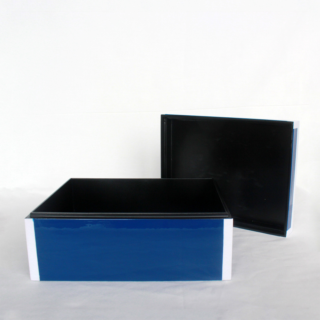 Blue white trim lacquer  wooden box gift hand made famous in Vietnam