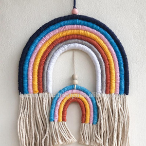 Colorful Rainbow Macrame Wall Hanging For Nursery Baby Cute Wall Decor