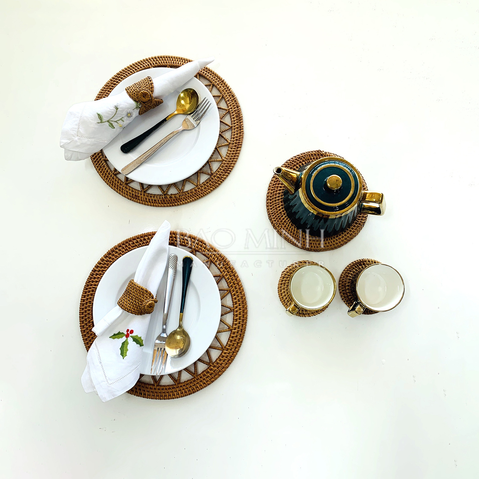 Simple and Classic Handmade rattan Placemat Set Rattan Charger and tableware accessories from VN handcraft