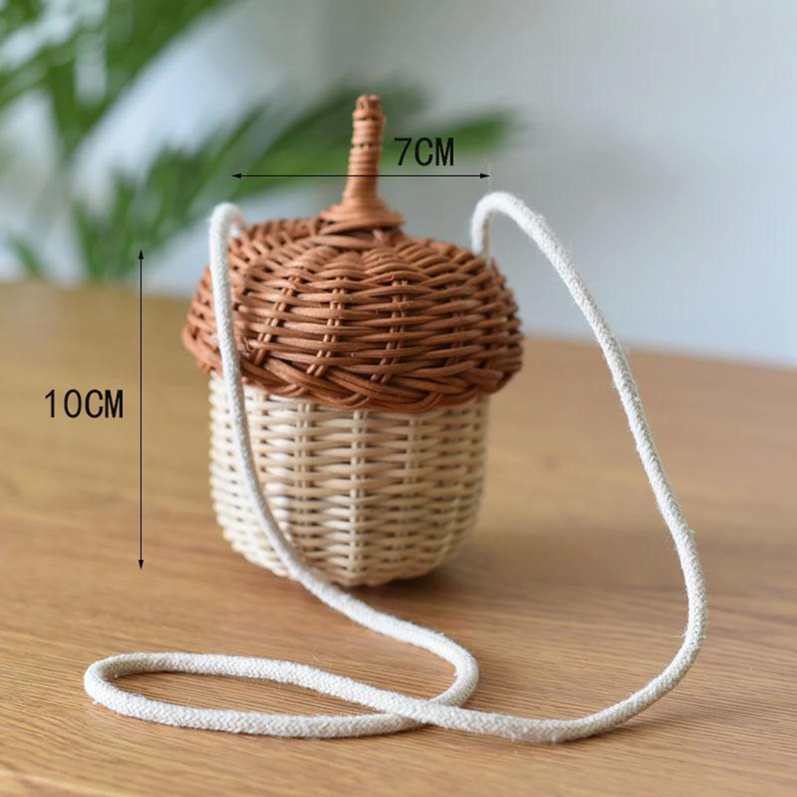 Handwoven round rattan bucket bag  from Vietnam