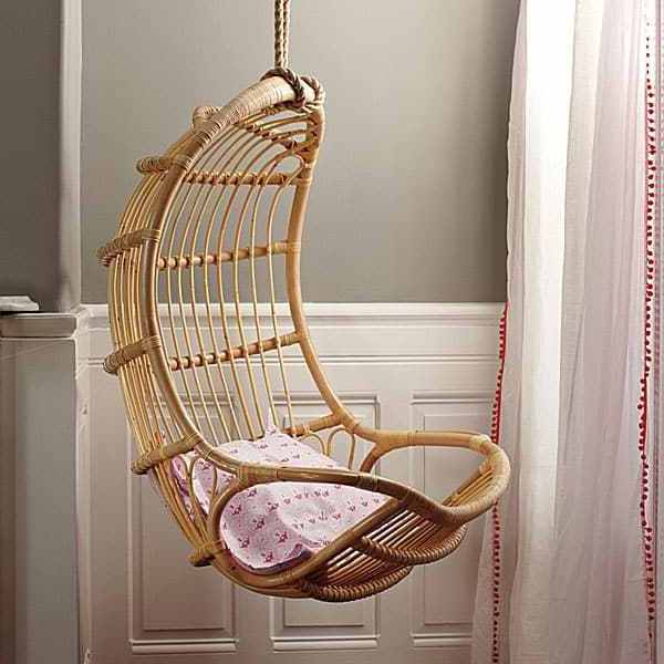 Special hanging rattan egg chair with natural color from Vietnam