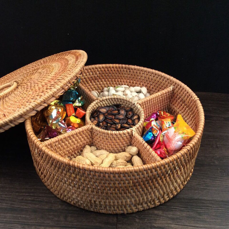 Rattan fruit food storage boxes basket from Vietnam