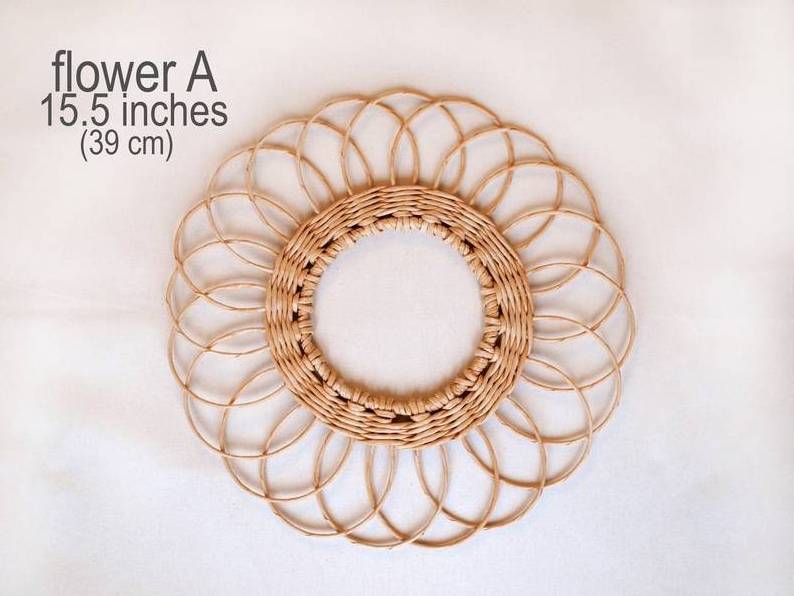 Wicker flower boho wall hanging decor