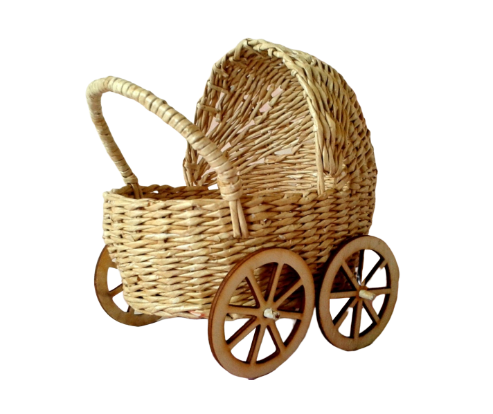 Natural Wicker Seagrass Baby Carriage Wicker Doll Stroller from Viet Nam