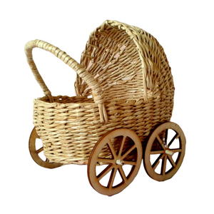 Natural Wicker Seagrass Baby Carriage Wicker Doll Stroller from Viet Nam