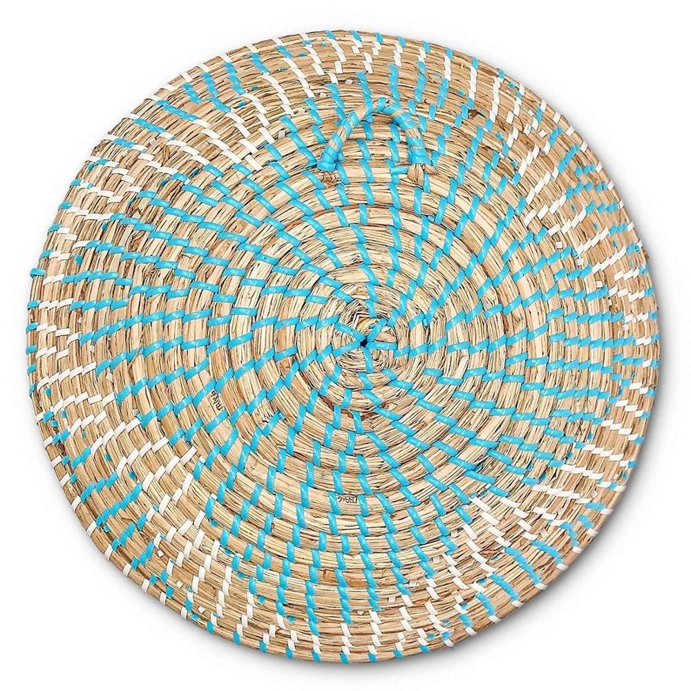 Vietnam Seagrass Wall Plate with Plastic Strings, Wall Basket Decor, Hanging Woven plate