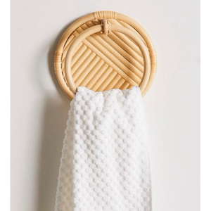 Rattan towel racks design bathroom accessories wall hanging towel rack