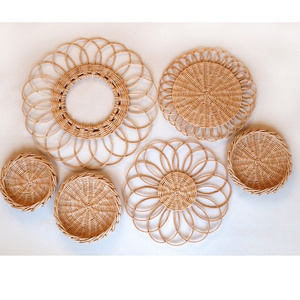 Wicker flower boho wall hanging decor