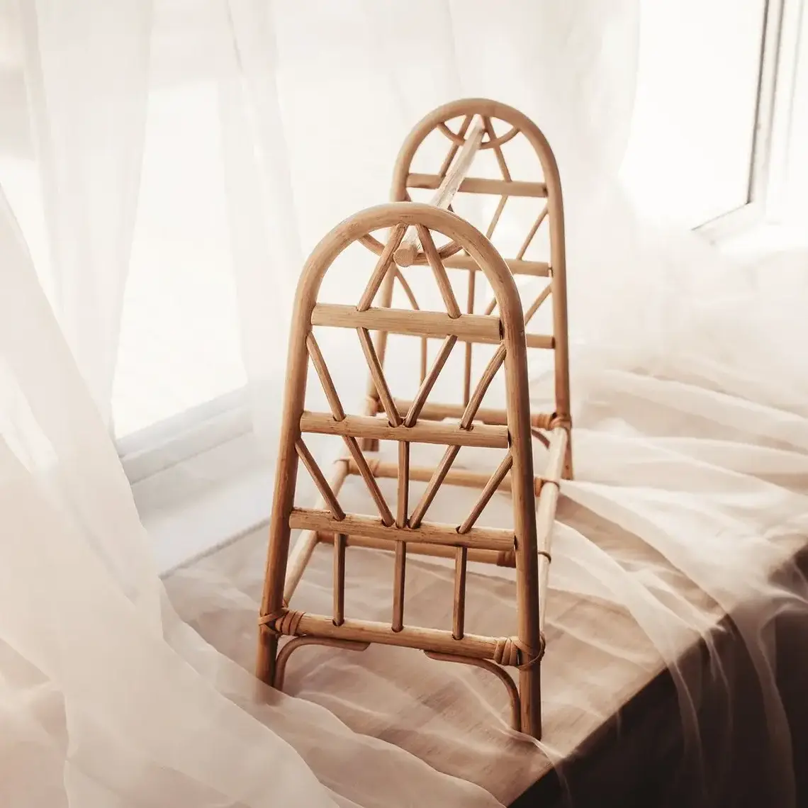 Pretty Rattan Clothing  Rack for Doll