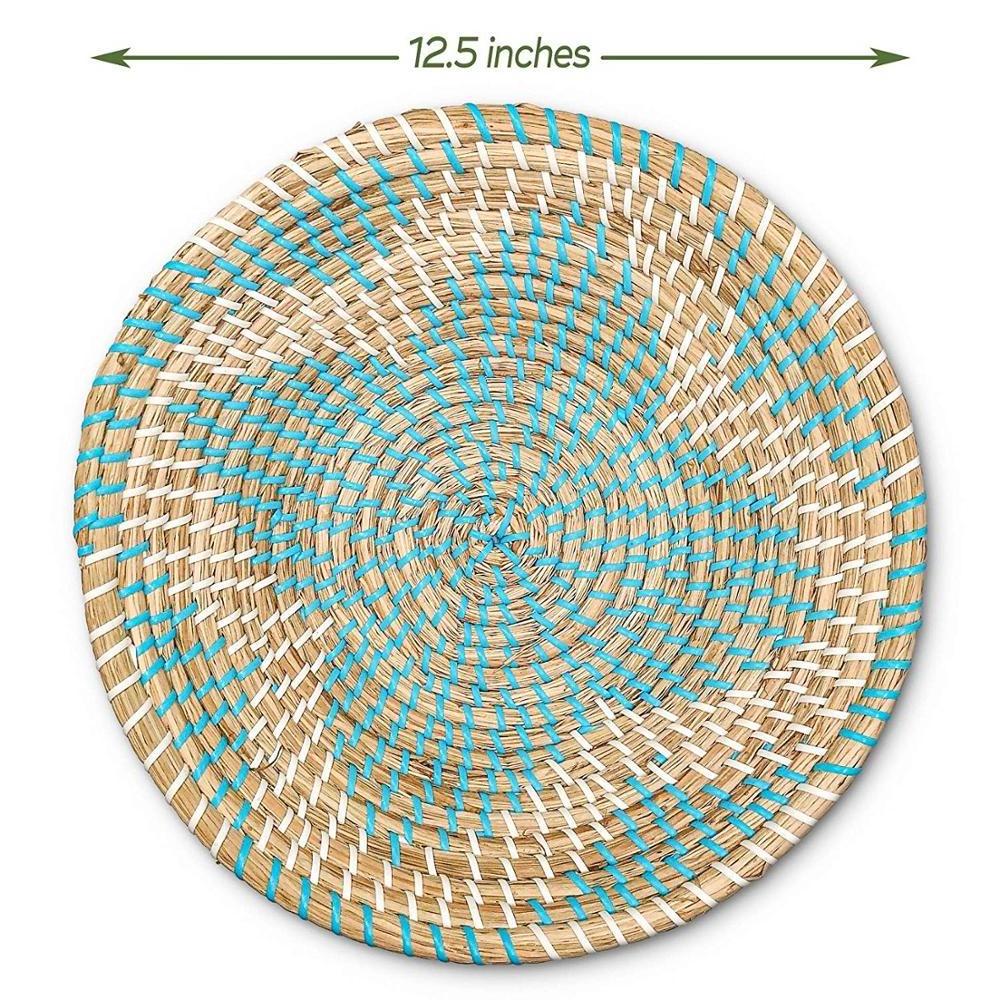 Vietnam Seagrass Wall Plate with Plastic Strings, Wall Basket Decor, Hanging Woven plate