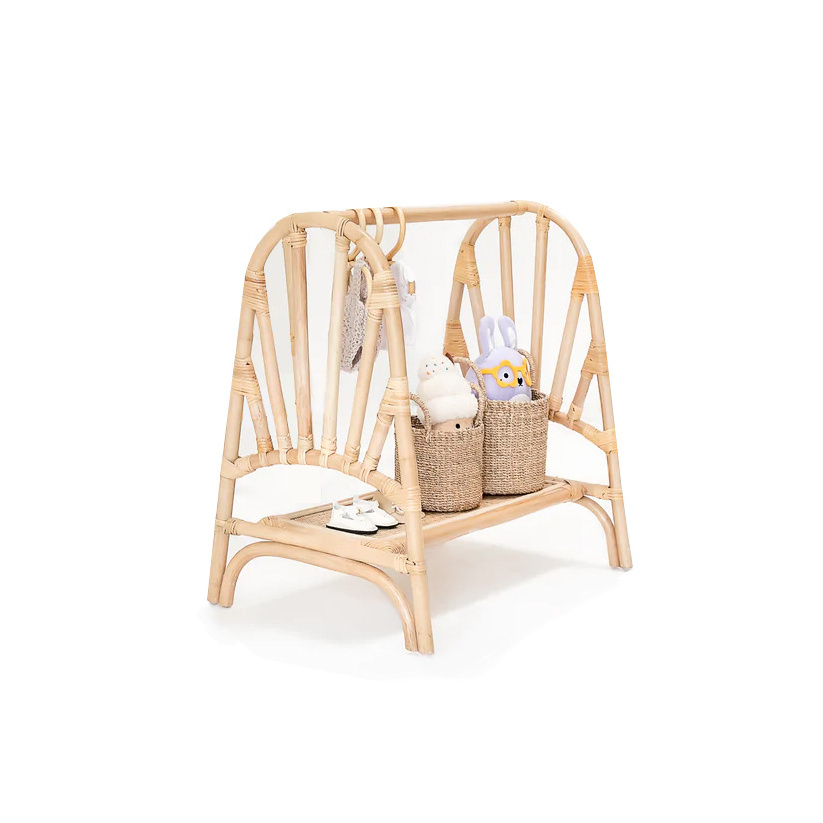 mini children's clothing rack rattan kid clothes rack home kid furniture Crafted of natural rattan from Vietnam