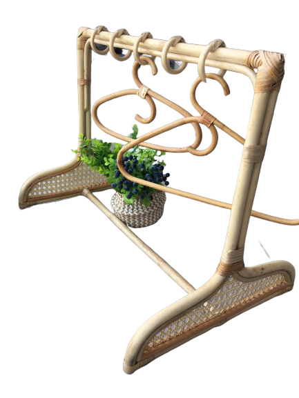 Cheap Baby Cloth Hanger, High Quality Rattan Clothes Rack Handmade in Vietnam