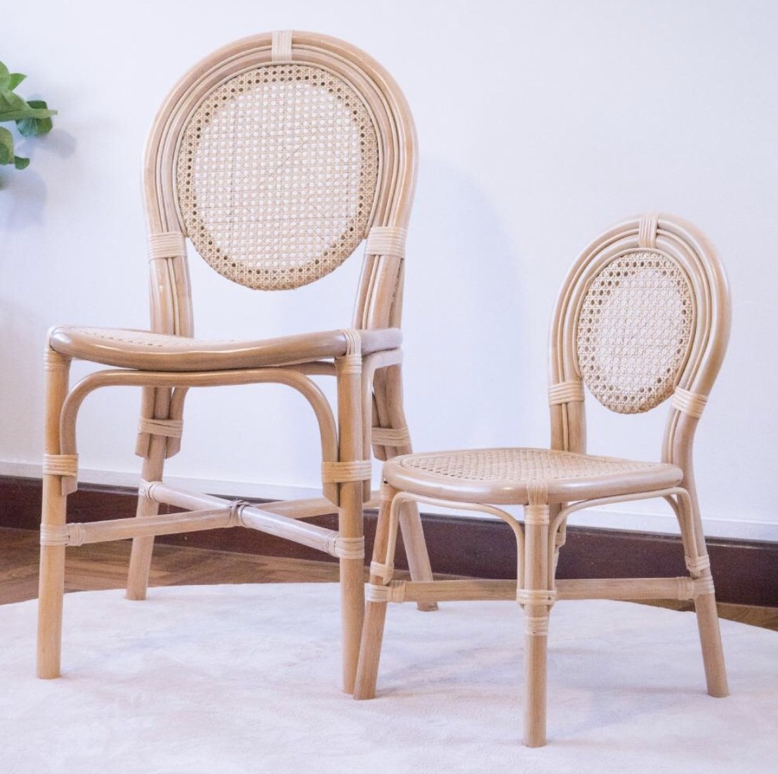 Vintage living room rattan chair