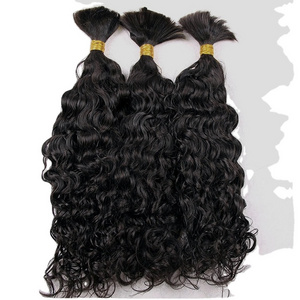 Water Wave Indian Human Hair Bulk For Braiding Curly Style Bulk Human Hair Extension No Weft Human Hair Weaving Bundles