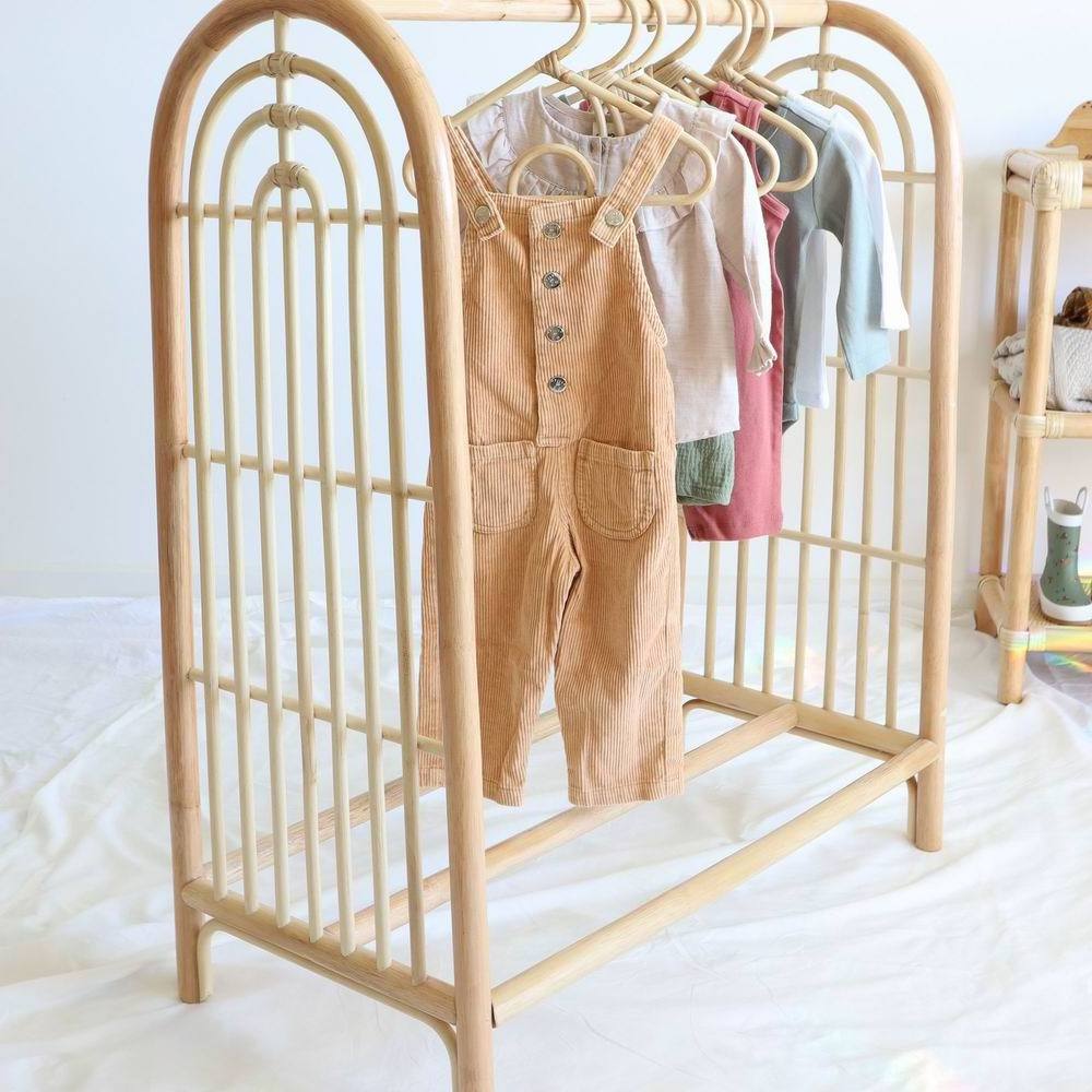 Kids rattan clothes rack & rail