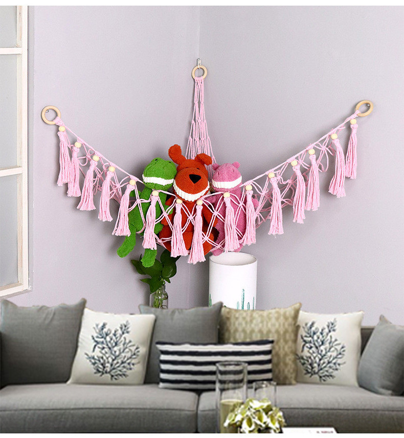 Lovely Stuffed Animal Storage Net Hammock Macrame Toy Hammock