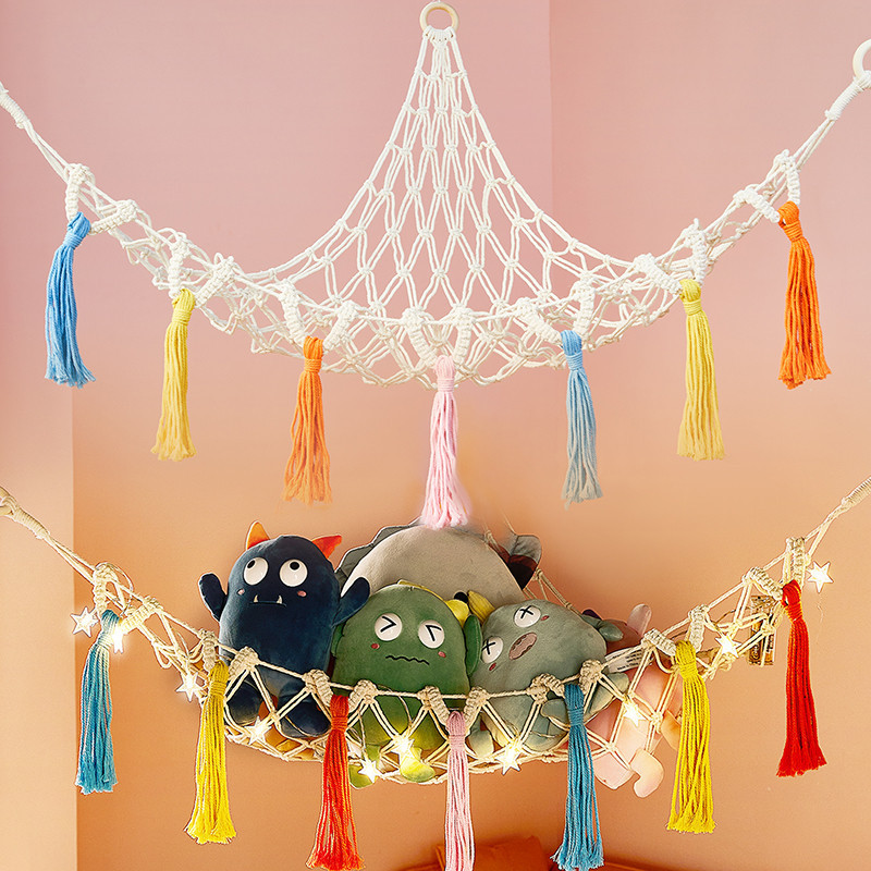 Lovely Stuffed Animal Storage Net Hammock Macrame Toy Hammock