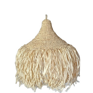 2022 Boho Straw Lampshade Bohemian Lighting and  Natural Home Decor