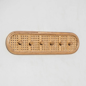 Rattan Coat Rack, Wicker Wall Hook Rack