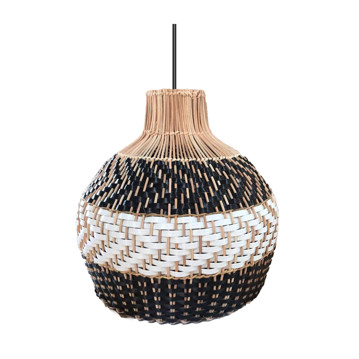 Stylized Semi Classic Wicker Rattan Petal Pendant Light Lamp Shade DIY ceiling light from Vietnam handicraft