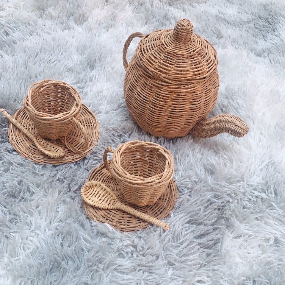 New design Set of 3 handmade rattan doll products