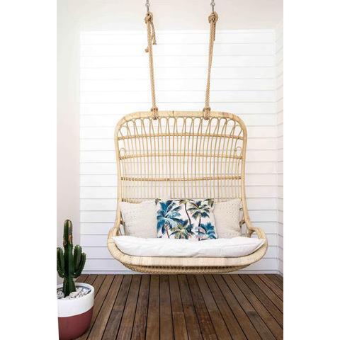 Outdoor Indoor Furniture Rattan Double Seated Egg Hanging Swing Chair