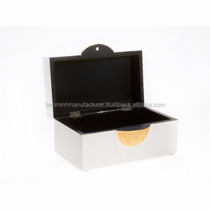 Shiny white wood lacquer box Vietnam wholesaler