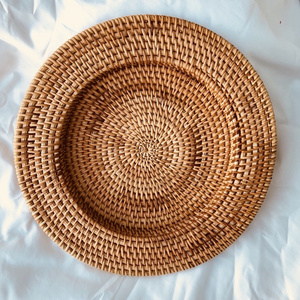 Wholesale rattan charger plates vintage decor home wall hanging decoration wedding decoration table