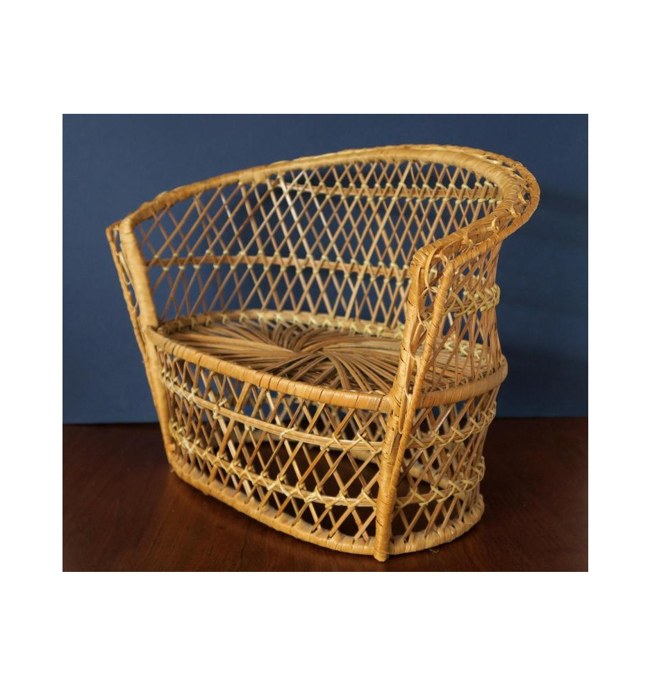 Wholesale Wicker Doll Furniture Doll Chair,  Rattan Doll Wicker Furniture Decor Seating Contact us for Best Price