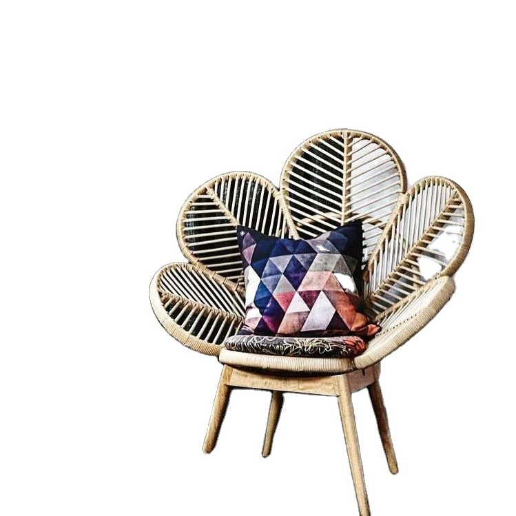 2022 flower rattan chair flower shaped chair