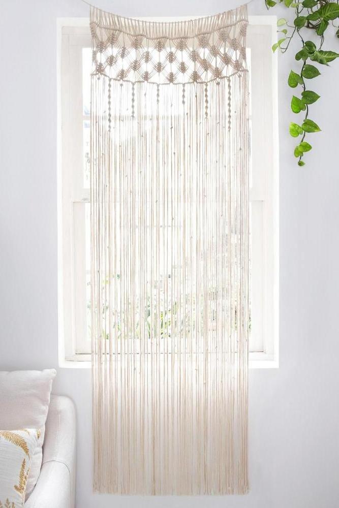 Long cotton rope macrame curtain for bedroom