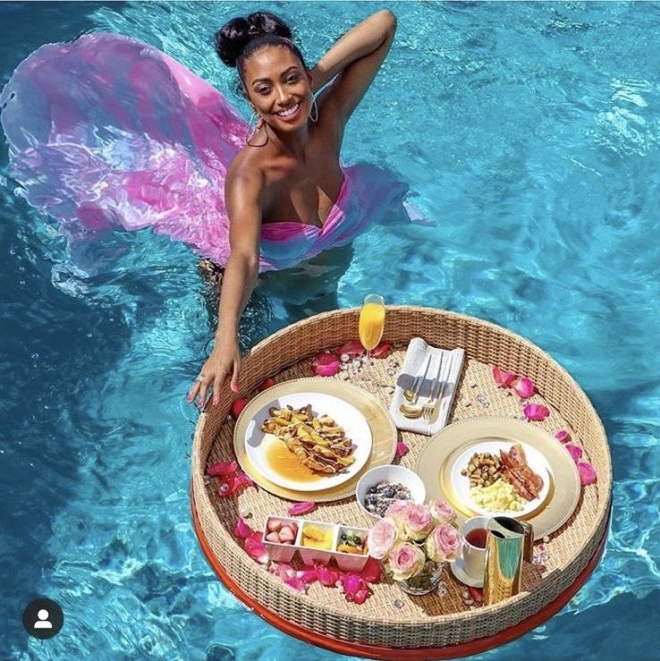 Floating Swimming Pool Tray PE Rattan Tray For Hotel Deluxe