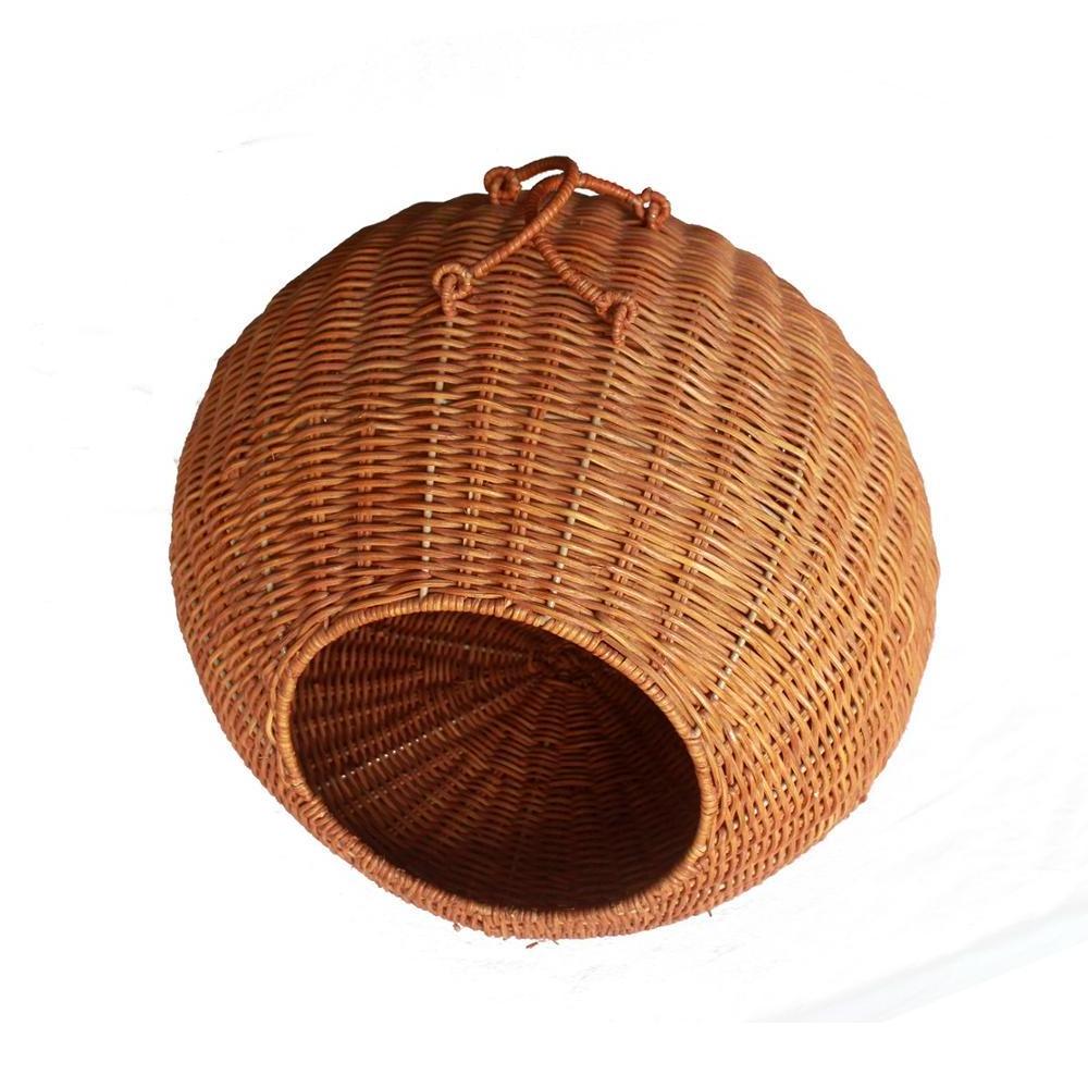 Natural Material Cat Bed/House, Handwoven Wicker House for Cat, Willow Basket for Cat Small Dog Wicker Pet Basket Cat Cave Pet