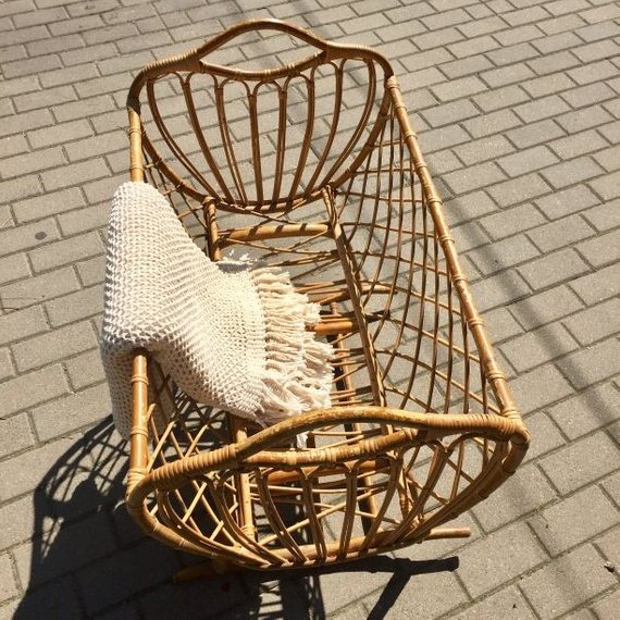 Wholesale Vintage Rattan Cradle Rattan Baby Furniture Vintage Wicker Rattan Cribs from Vietnam Best Supplier