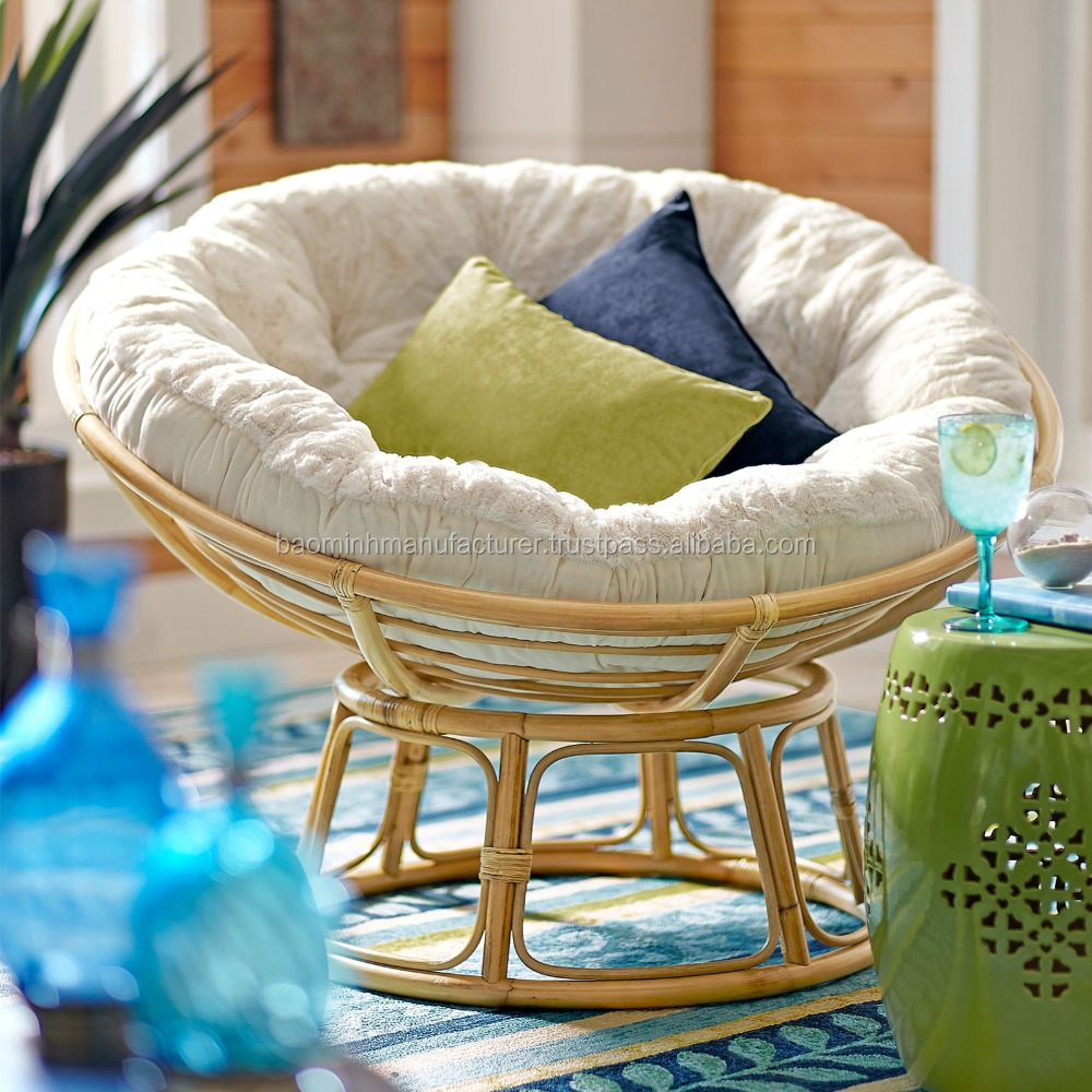 Rattan papasan chair, natural color