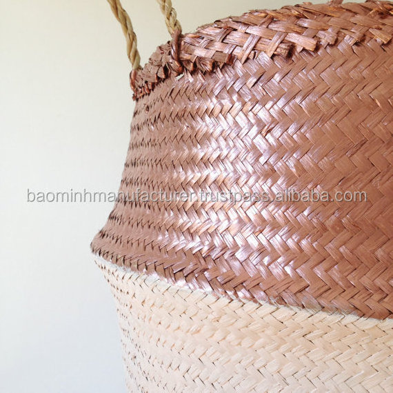 New color Copper Rose Gold seagrass belly basket