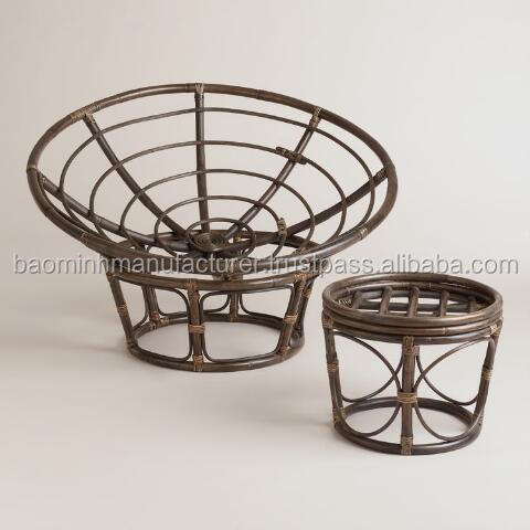 Papasan Taupe Chair Frame, handmade in Vietnam