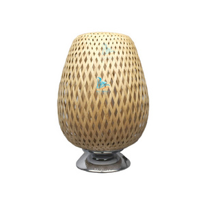 Elegant Bamboo LampShade. Bamboo Cover Light and Wicker Tablelamp for Home Decoration