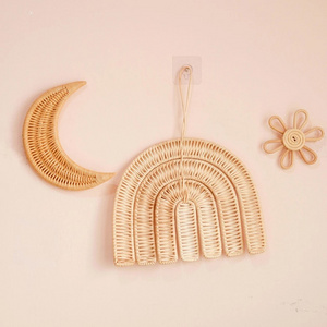 Rattan Moon Nursery Wall Decor Rattan Moon Wall Hanging Nursery Wall Decor Wicker Kids Playroom Decor