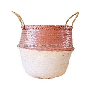 New color Copper Rose Gold seagrass belly basket