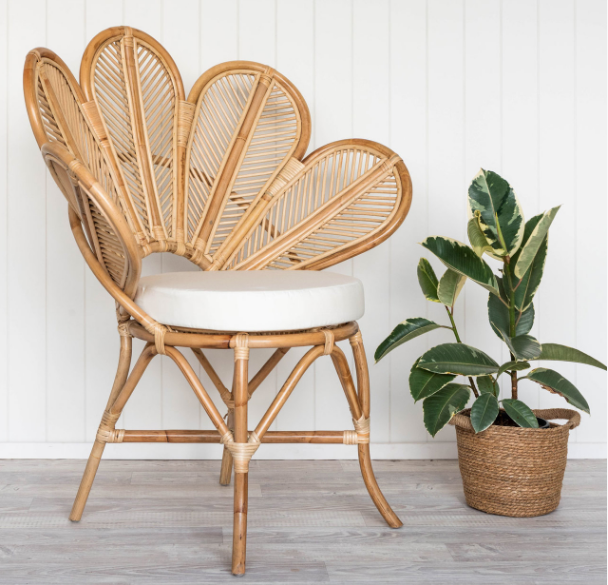 High quality natural color wicker rattan flower chair