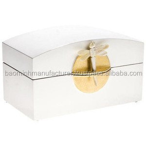 Shiny white wood lacquer box Vietnam wholesaler