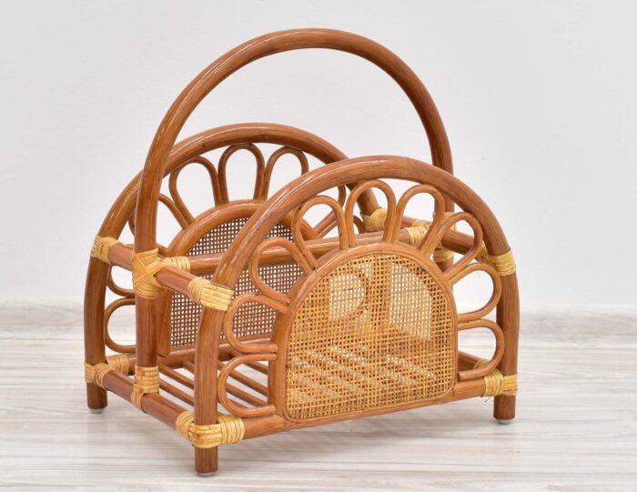 Handwoven Rattan Office Use Books Magazine Store Rack Wholesale  Magazine Holder from Vietnam