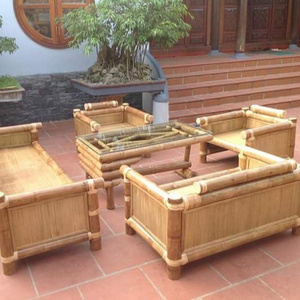 Handmade Bamboo Table and Chairs Set Garden Outdoor Furniture Handmade From Vietnam